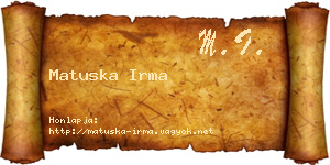 Matuska Irma névjegykártya