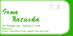 irma matuska business card